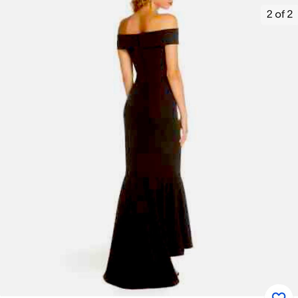 NWT Chi Chi London high low off-the-shoulder evening gown .